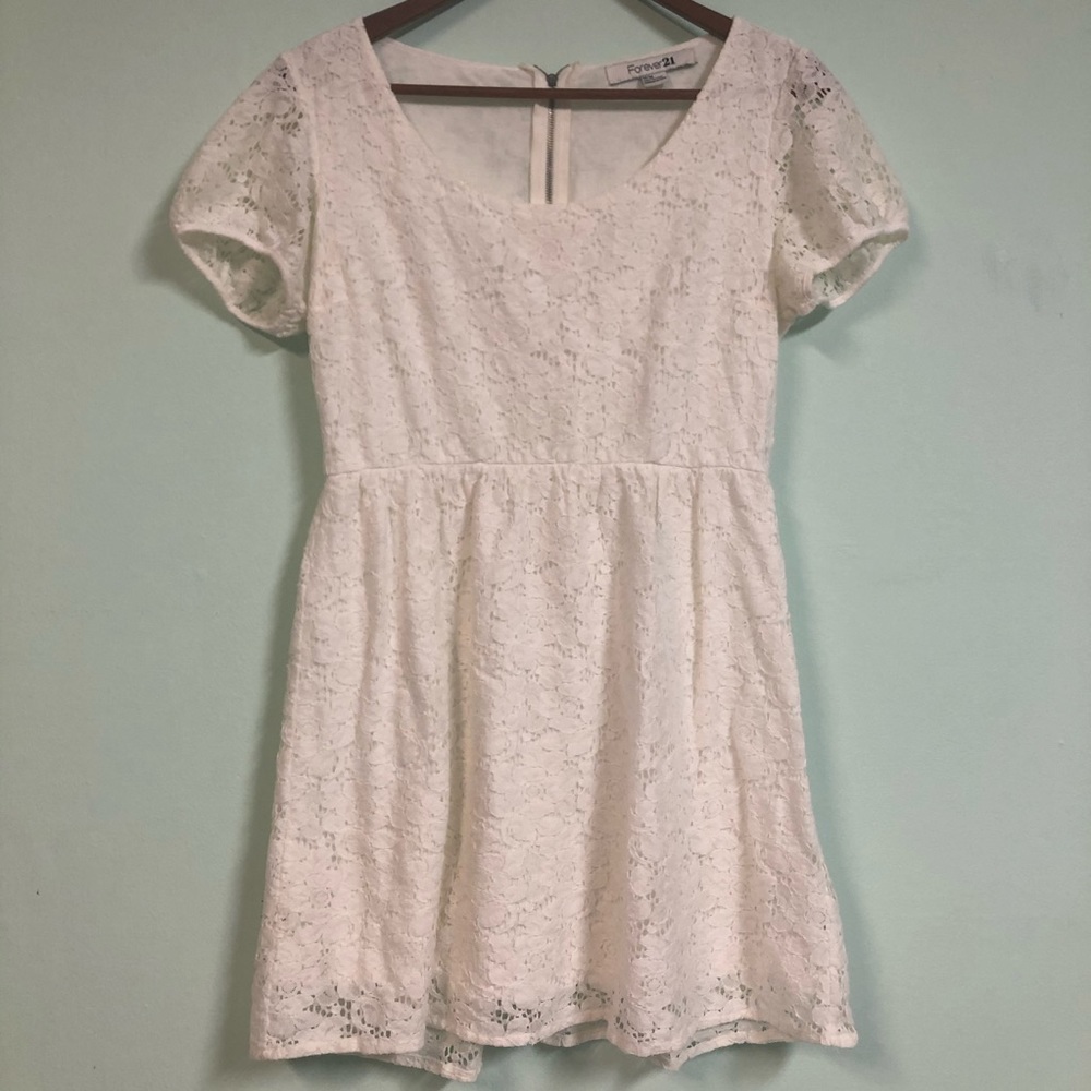 Forever 21 White Lace Babydoll Dress
